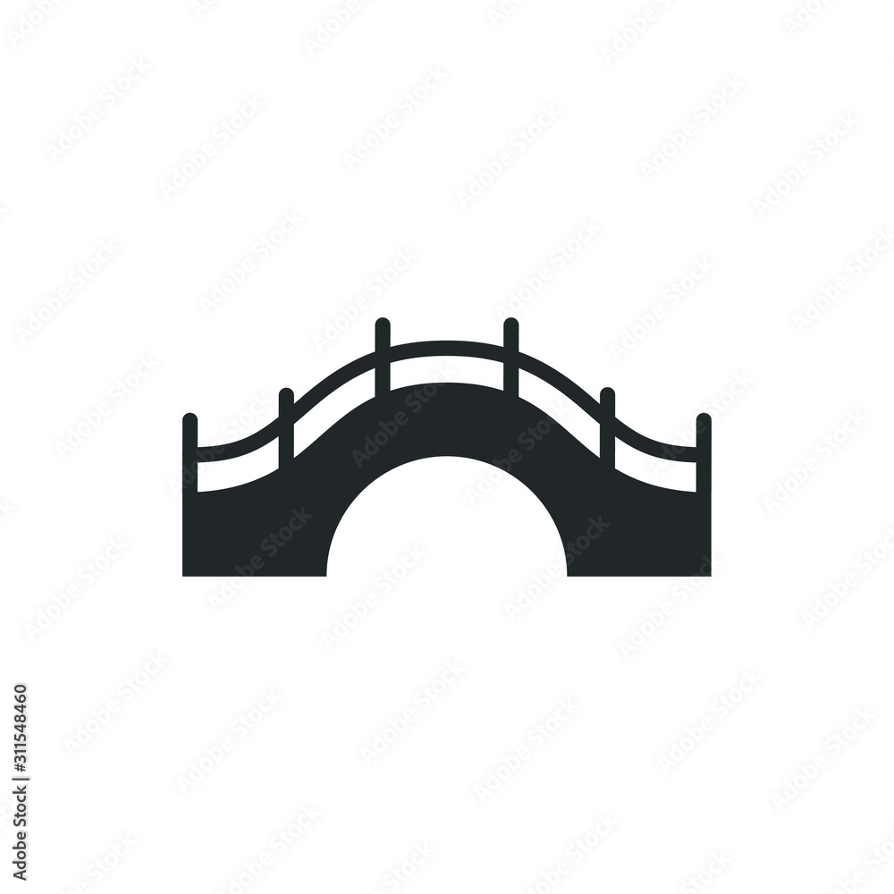 Poster bridge icon template color editable. bridge symbol vector sign isolated on white background illustra