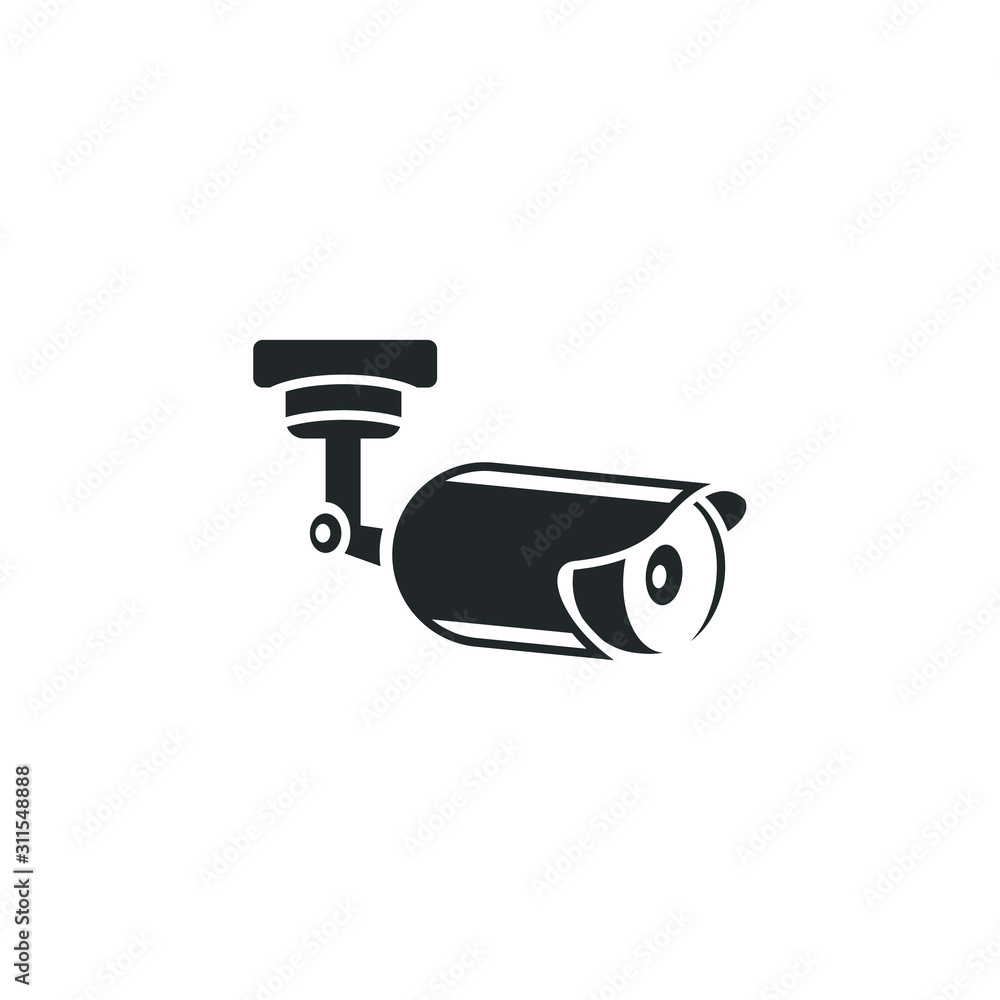 Leinwandbilder Fixed CCTV icon template color editable. Security Camera symbol vector sign isolated on white background illustration for graphic and web design.