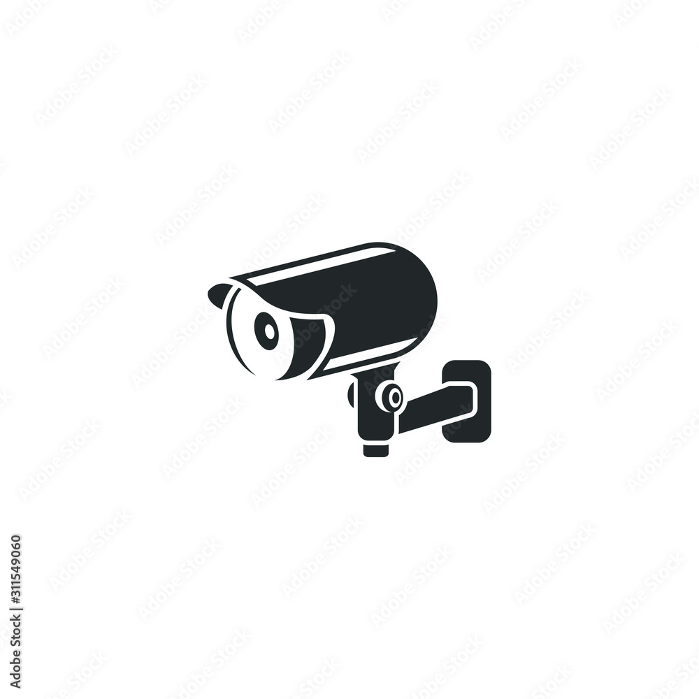 Fototapete Fixed CCTV icon template color editable. Security Camera symbol vector sign isolated on white background illustration for graphic and web design.