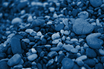 Rocky Black Sea coast. Classic Blue Pantone color of the year 2020