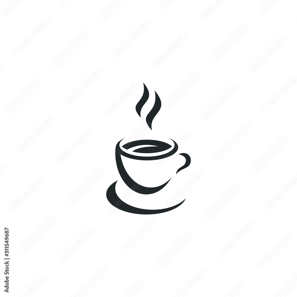 Poster cup of coffee mug icon template color editable. cup of tea symbol vector sign isolated on white back