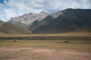 Obraz premium Road trip from Osh Kyrgyzstan to Tajikistan through the Pamir highway