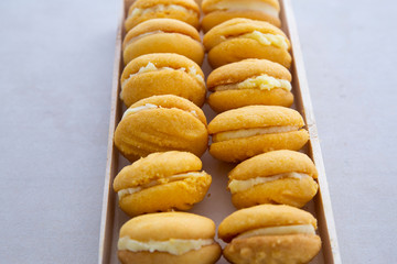 Melting moment cookies in the wooden box