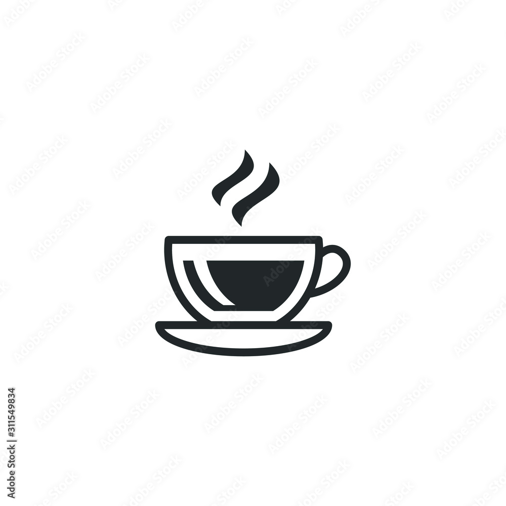 Poster cup of coffee mug icon template color editable. cup of tea symbol vector sign isolated on white back