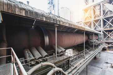 Rotary Kiln and preheater plant of old cement plant factory manufacturing .