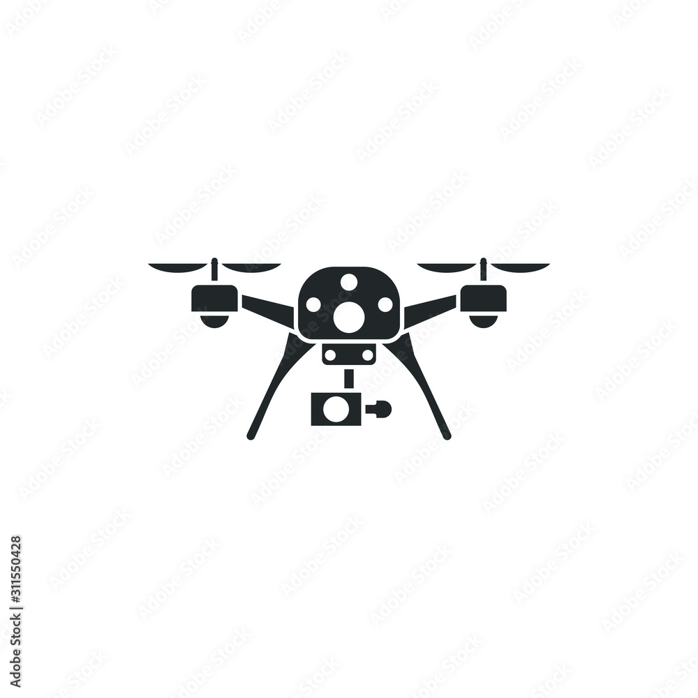 Leinwandbilder drone aerial camera icon template color editable. drone quadrocopter symbol vector sign isolated on 