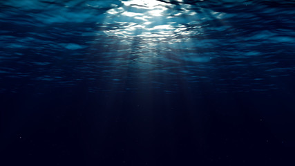 Abstract underwater background with sunbeams - 311551244