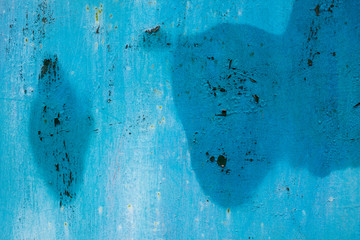 Rusty metal painted texture background. Blue color.