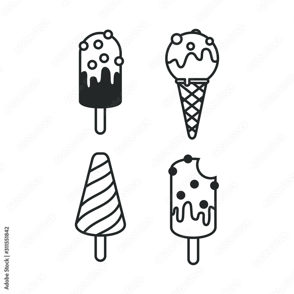 Poster ice cream icon template color editable. ice cream symbol vector sign isolated on white background illustration for graphic and web design.