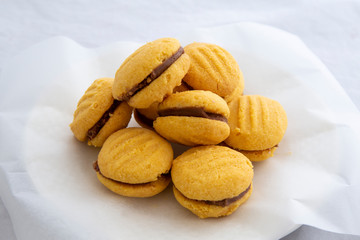 Stack of melting moment cookies