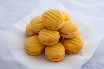 Stack of melting moment cookies