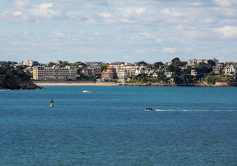  View from the ramparts at the town of Dinard. Saint Malo, Brittany, France