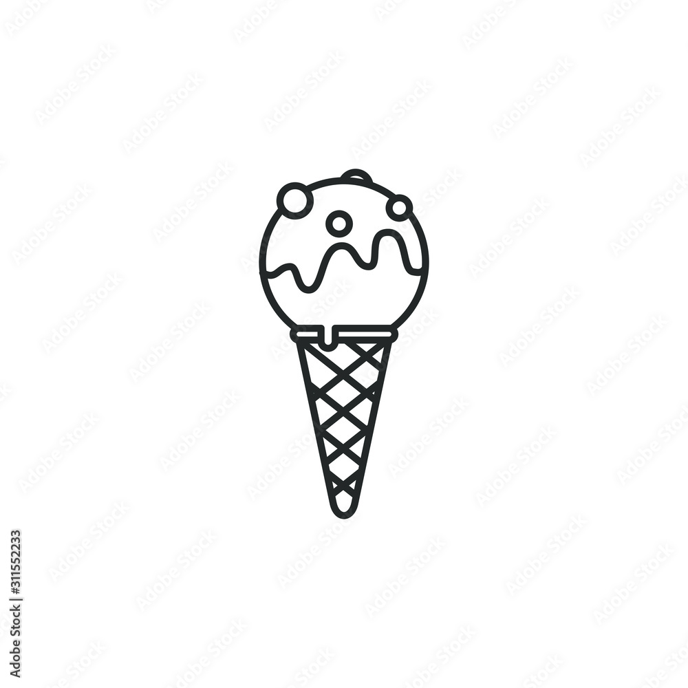Poster ice cream icon template color editable. ice cream symbol vector sign isolated on white background illustration for graphic and web design.