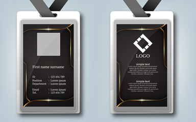 business card luxury template design and line  golden with white color mockup frame