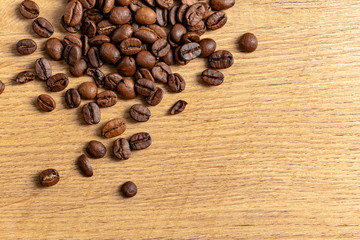 Roasted Coffee beans on wood