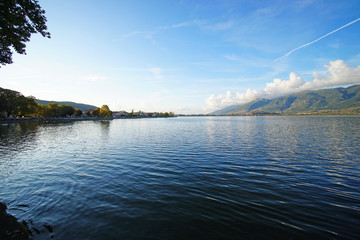 Panoramic view of Pamvotida lake of Ioannina