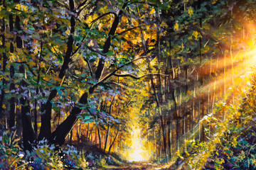 Impressionismus-Ölgemälde Schöner Morgen im Wald © weris7554