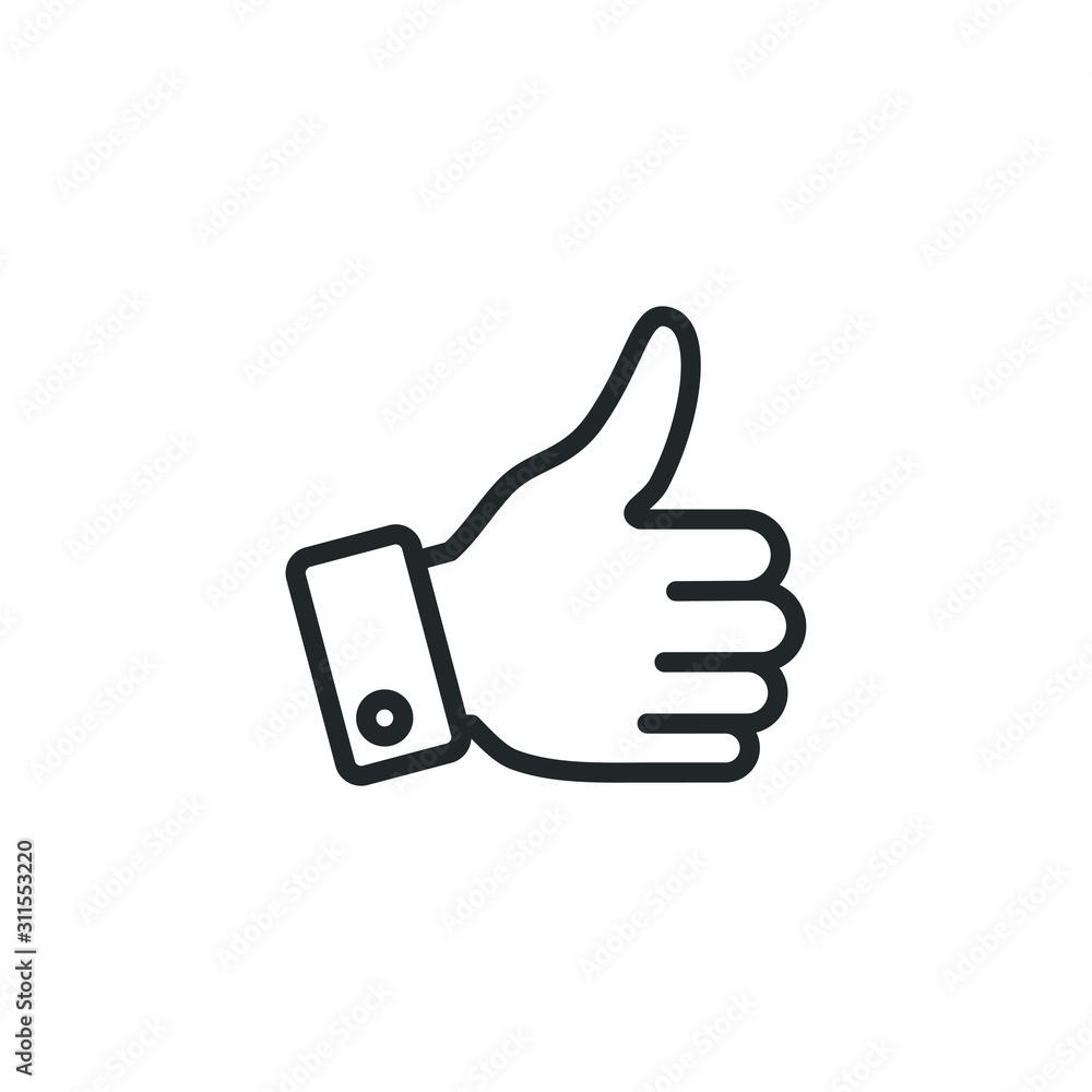 Poster flat hand like icon template color editable. like symbol vector sign isolated on white background il