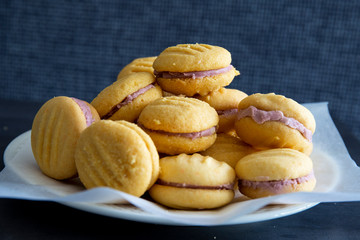 Stack of melting moment cookies