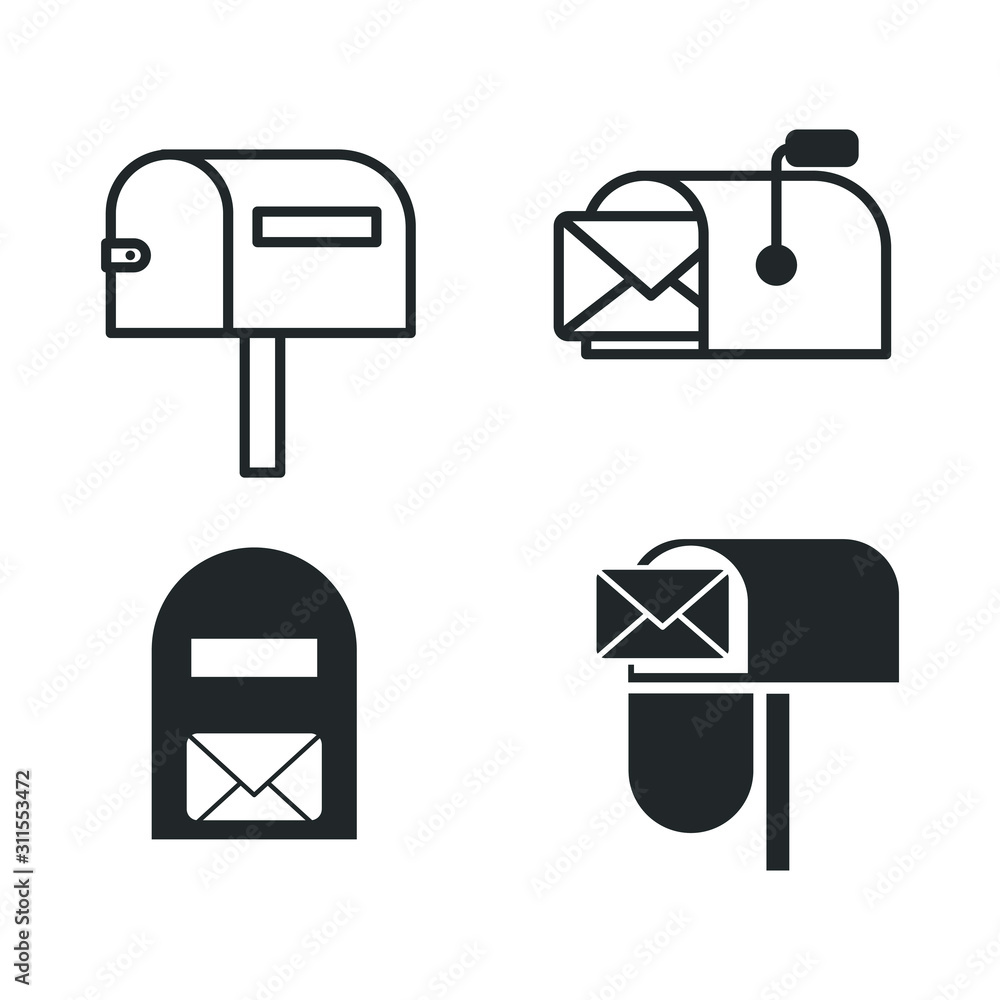 Poster mail icon template color editable. mailbox symbol vector sign isolated on white background illustrat