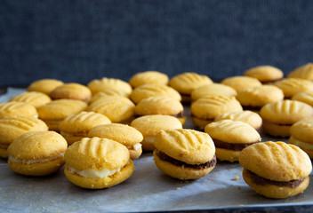 Stack of melting moment cookies