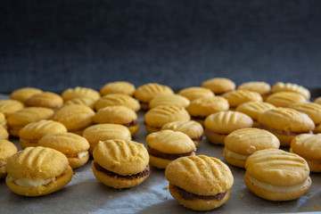 Stack of melting moment cookies