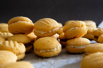 Stack of melting moment cookies