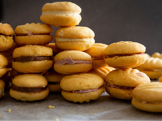 Stack of melting moment cookies