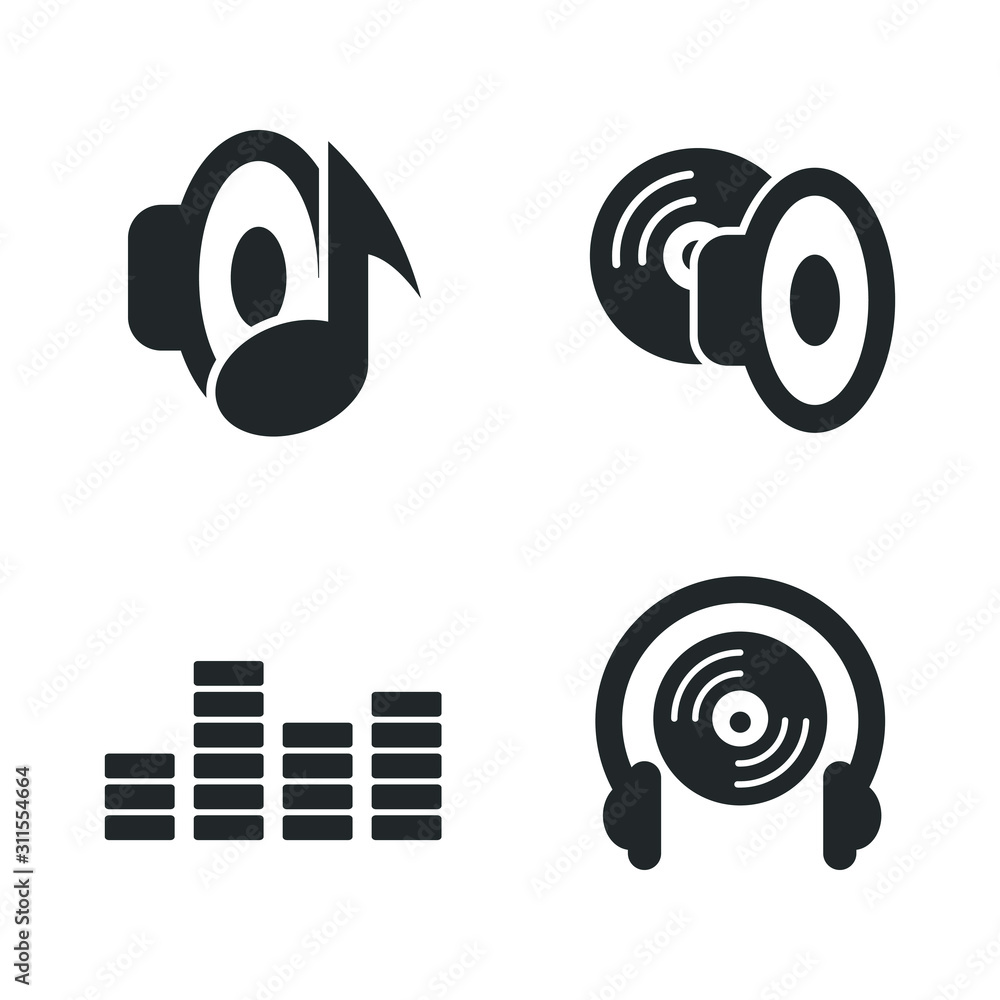 Aufkleber music sound icon template color editable. music equalizer symbol vector sign isolated on white backg
