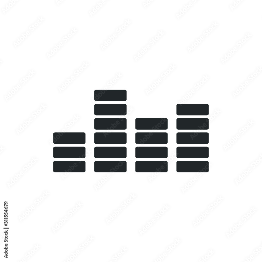 Poster music sound icon template color editable. music equalizer symbol vector sign isolated on white backg