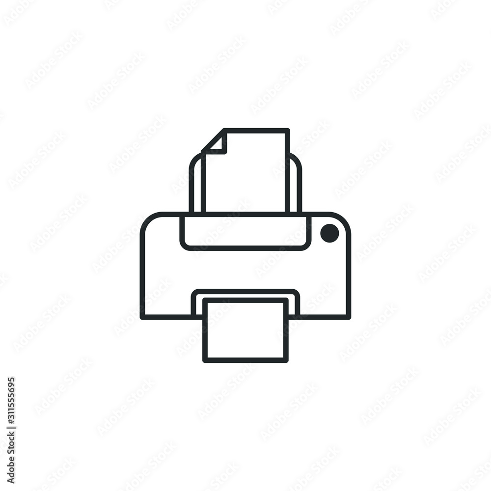 Poster printer icon template color editable. printer symbol vector sign isolated on white background illust