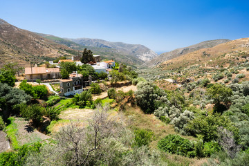 Fototapeta na wymiar Crete Mountain Landscape on a Sunny Day in Summer