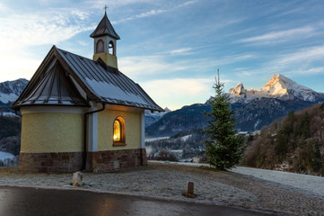 Locksteinkapelle bei Berchtesgaden im Dezember