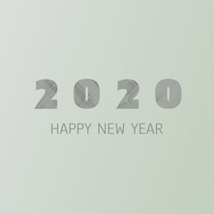 Simple Green and Grey New Year Card, Cover or Background Design Template - 2020