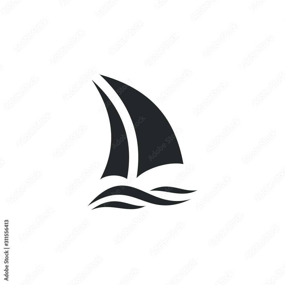 Poster Sailing icon template color editable. Yatch symbol vector sign isolated on white background illustration for graphic and web design.