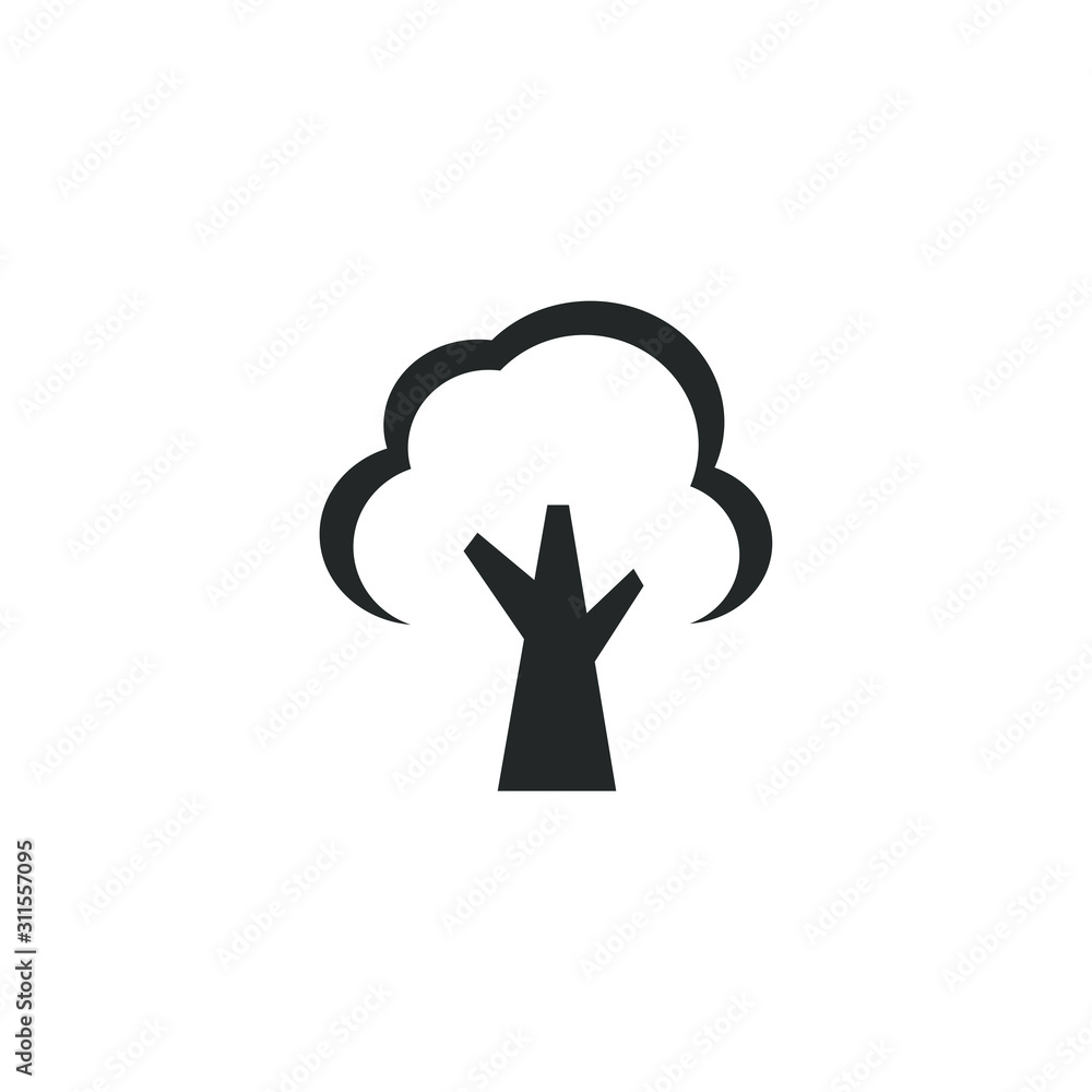 Aufkleber Tree icon template color editable. Tree symbol vector sign isolated on white background illustration for graphic and web design.