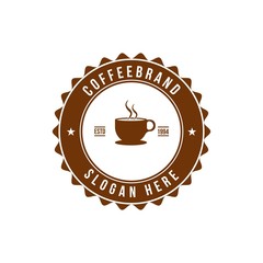 Coffee shop logo design template. Retro coffee emblem. Vector art.