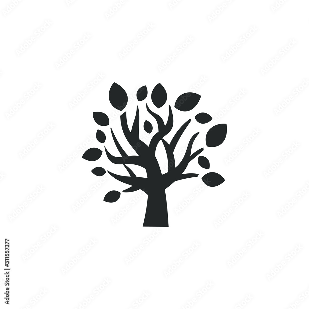 Poster Tree icon template color editable. Tree symbol vector sign isolated on white background illustration for graphic and web design.
