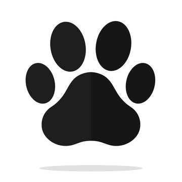 Dog paw icon. Simple dog paw vector Isolated on a white background.