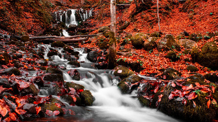 Autumn and waterfall
