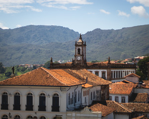 Fototapeta premium Ouro Preto, Minas Gerais, Brazil: The famous Churchs on Ouro Preto Brazil, some Rococo Catholic churchs in Ouro Preto, Brazil in a beautiful day