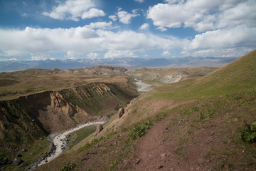 Canyon on the way to Lenin peak in Kyrgyzstan, Pamir