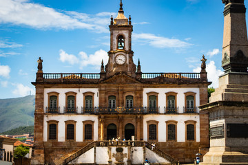 Fototapeta premium Ouro Preto, Minas Gerais, Brazil: The famous Churchs on Ouro Preto Brazil, some Rococo Catholic churchs in Ouro Preto, Brazil in a beautiful day