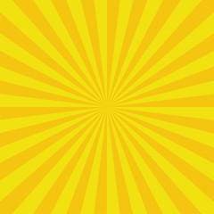 Yellow sun rays background. Yellow commic cartoon of scattered rays.