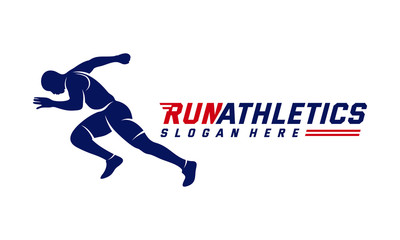 Running Man silhouette Logo Designs Vector, Marathon logo template, running club or sports club, Illustration