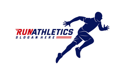 Fototapeta na wymiar Running Man silhouette Logo Designs Vector, Marathon logo template, running club or sports club, Illustration
