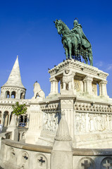 Budapest, Fischerbastei, Halaszbastya, Statue vom König Hl. Ste