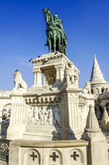 Budapest, Fischerbastei, Halaszbastya, Statue vom König Hl. Ste