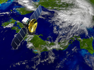 地球を周回する人工衛星のイメージ