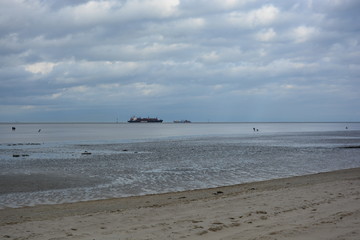 Strand, Wasser, Hintergrund, Wolken
